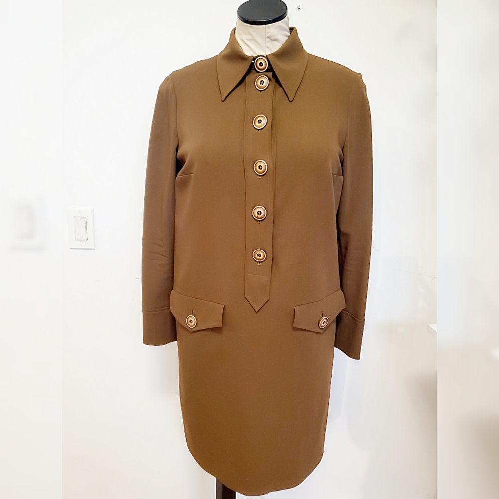 Vintage Moschino Couture Collar Dress with Bold Buttons Sz6